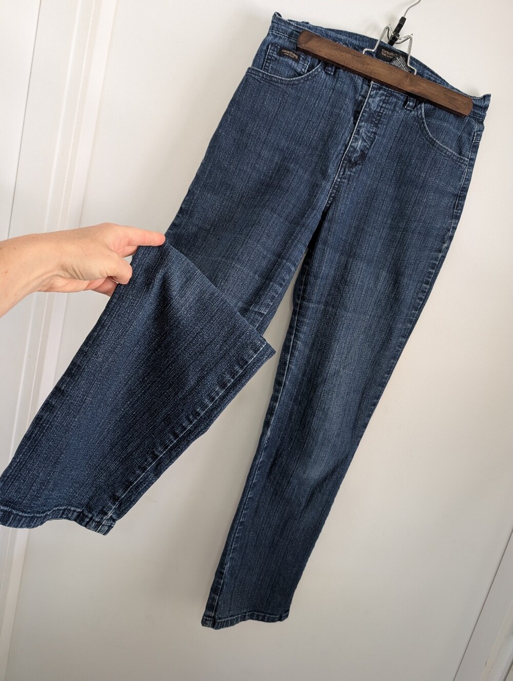 Vintage Y2K Simon Chang Denim Wear High Rise Blue Jeans Subtle Pinstripe Size 6